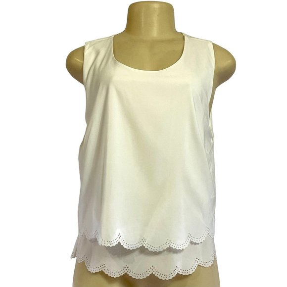 Hubiefly Tops - NWT Hubiefly Boho Sleeveless Size Large Color White Women's Shirt